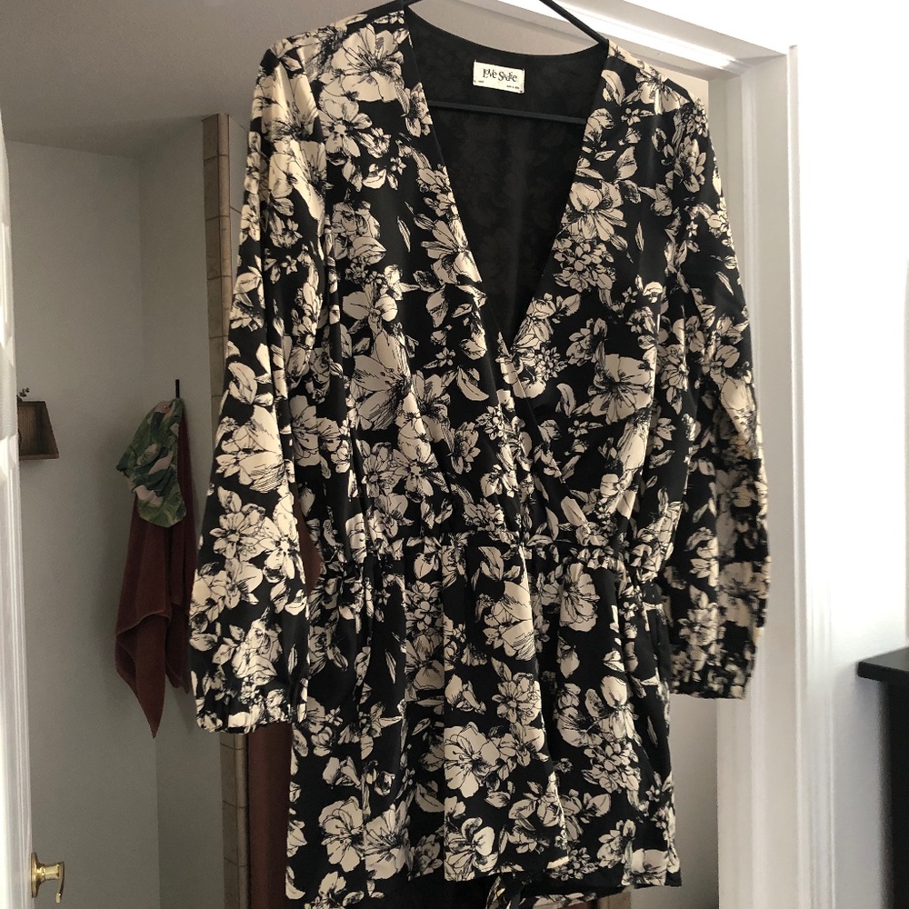 Long sleeve floral romper